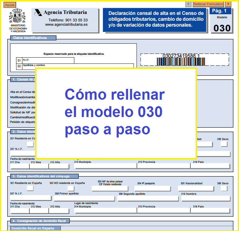 rellenar modelo 030 paso a paso
