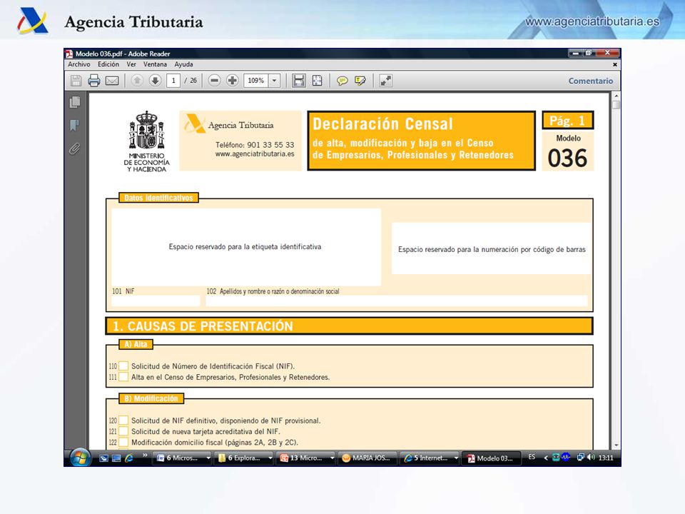 modelo 036 descarga pdf
