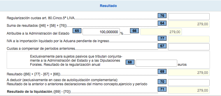 modelo 303 régimen general resultado