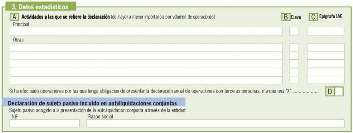 modelo 390 datos estadísticos