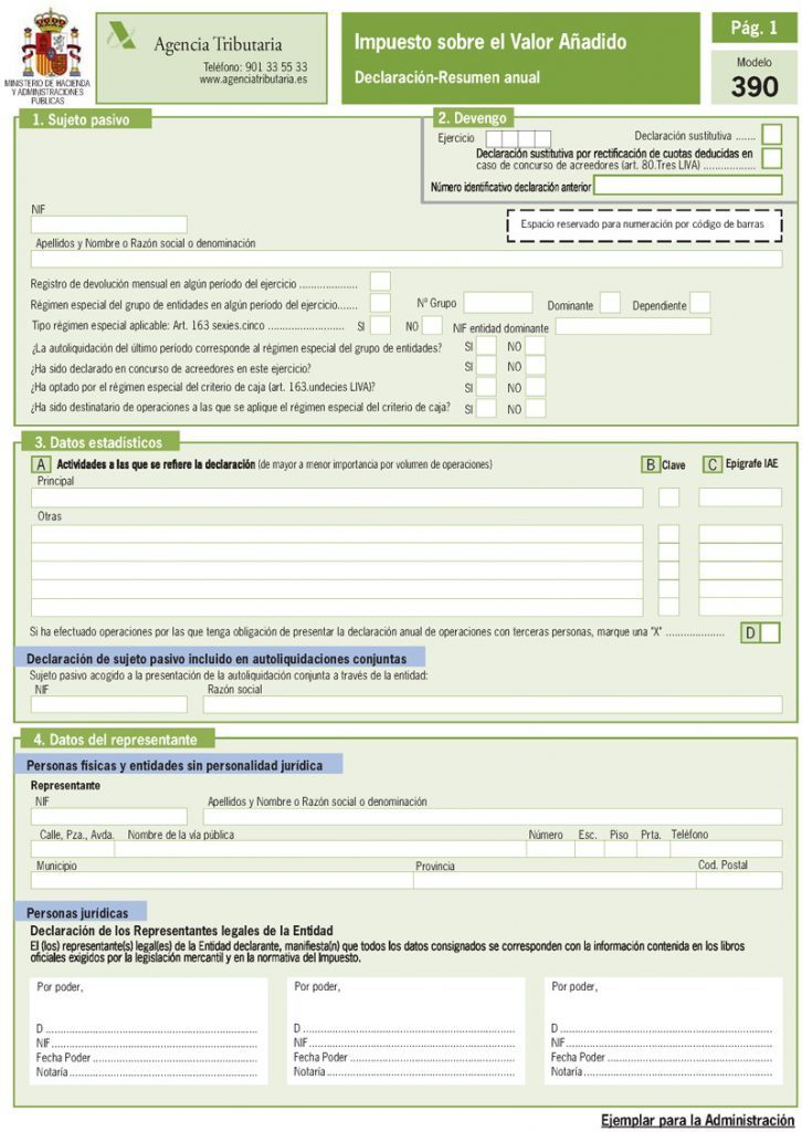 modelo 390 formulario