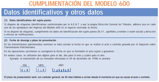 modelo 600 madrid pasos