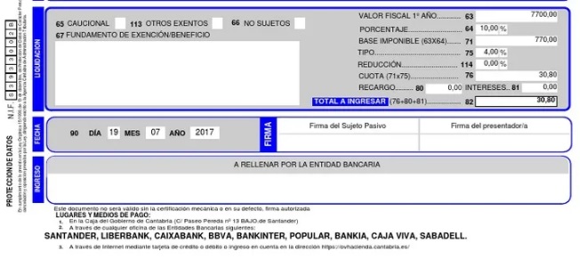 modelo 621 cantabria paso 4, 5 y 6