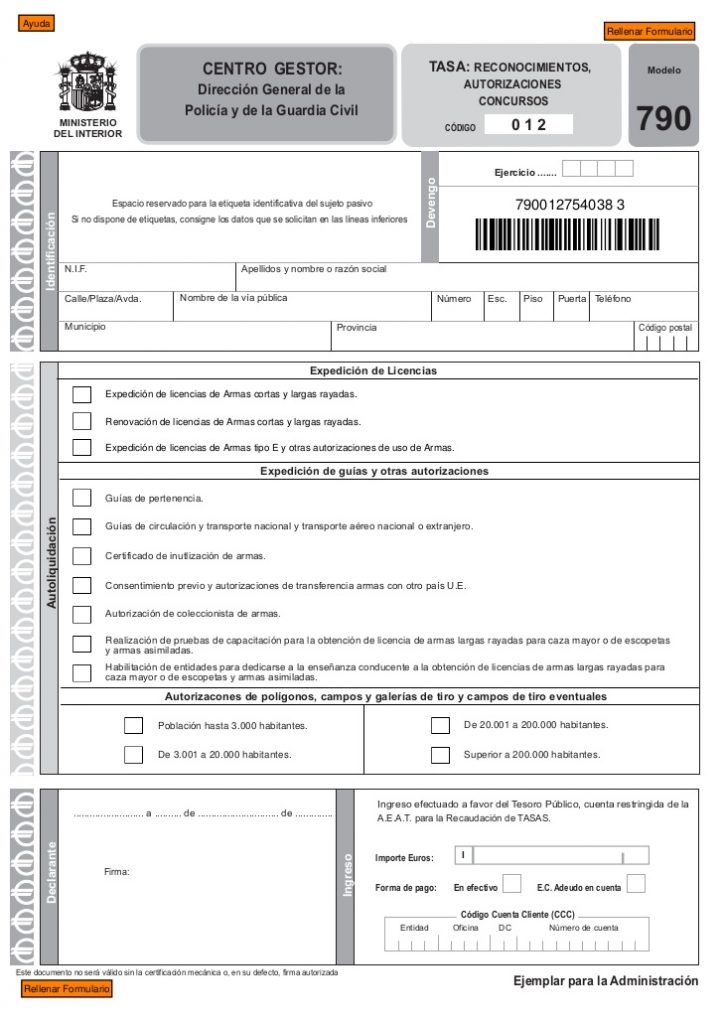 modelo 790 código 012 formulario