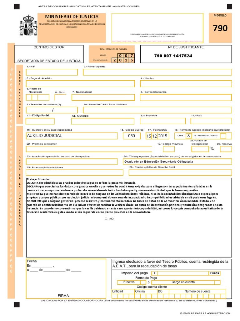 modelo 790 007 formulario